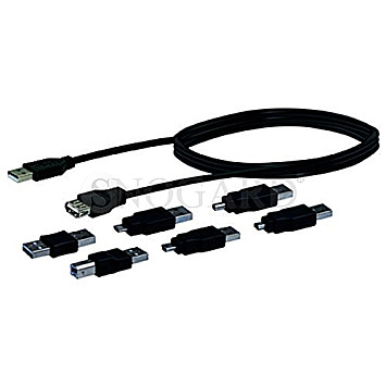 Schwaiger CAUSET531 USB Universalanschluss Set 6 Adapter 1.5m Kabel