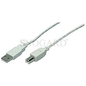 LogiLink CU0008 USB 2.0 Typ-A Stecker / USB 2.0 Typ-B-Stecker 3m grau