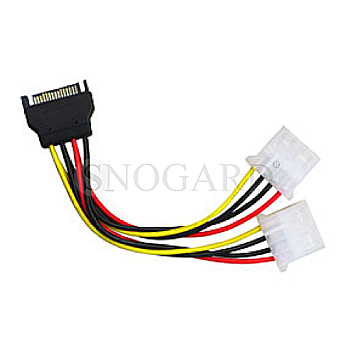 Lindy 33288 Adapter S-ATA Strom 15pin -> 2x 5.25" Molex 4pol. 15cm