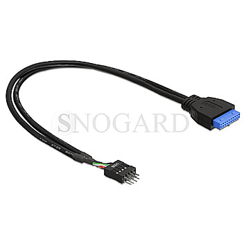 DeLOCK 83792 Pinheader USB 3.0 19pin -> USB 2.0 8pin 60cm schwarz