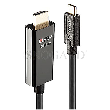 Lindy 43317 Adapterkabel USB-C Stecker -> HDMI 4K Stecker 10m schwarz