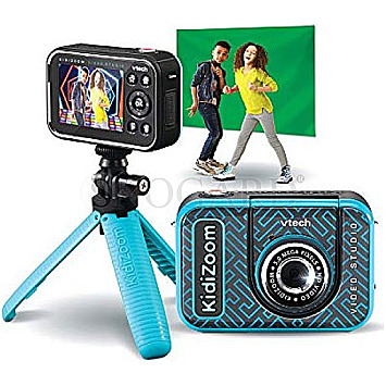 VTech 80-531884 Kidizoom Video Studio HD + Greenscreen + Stativ schwarz/blau