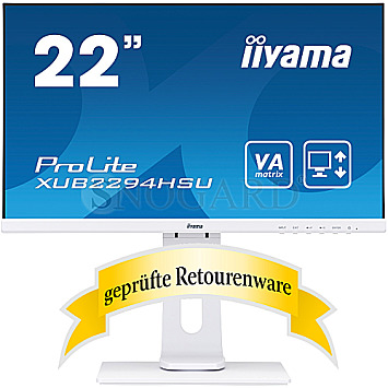 54.6cm (21.5") Iiyama ProLite XUB2294HSU-W1 VA Full-HD Pivot white