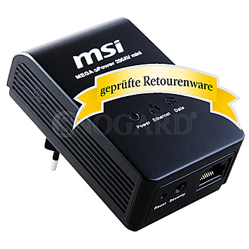 MSI PLC-200AV01-015R ePower 200AV mini RJ45 Adapter Black Series