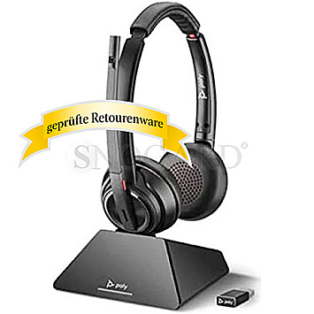 Plantronics 209215-02 Savi 8220 UC DECT Headset inkl. Basisstation USB schwarz