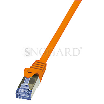 LogiLink CQ3018S PrimeLine Patchkabel S/FTP CAT6a 25cm orange