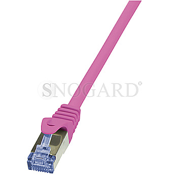 LogiLink CQ3019S PrimeLine Patchkabel S/FTP CAT6a 25cm pink