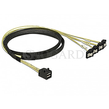 DeLOCK 85685 SAS-Kabel MiniSAS HD SFF-8643 / 4xSATA 7Pin 1m gewinkelt