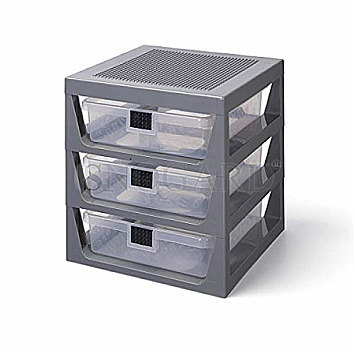 Room Copenhagen 40950003 LEGO 3-Drawer Storage Rack grau/halbtransparent