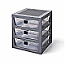 Room Copenhagen 40950003 LEGO 3-Drawer Storage Rack grau/halbtransparent