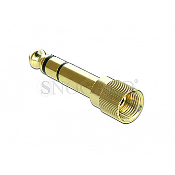 DeLOCK 66390 Adapter 6.35mm Klinkenstecker zu 3.5mm Klinkenbuchse 3pin gold