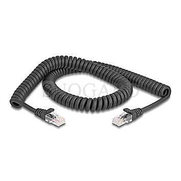 DeLOCK 87993 RJ45 Spiralkabel CAT5e 2m schwarz