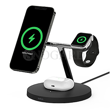 Belkin WIZ009vfBK-AP BoostCharge 3in1 Pro Wireless Charger Apple Devices schwarz