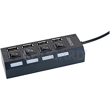 Schwaiger UH4013 USB Hub 4-fach 2.0 Typ-A Buchse schwarz