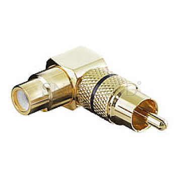 Goobay 11590 RCA Audio Winkeladapter Cinch Stecker/Buchse gewinkelt gold