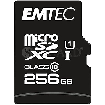 256GB Emtec MicroSD Card SDXC CL10 Gold + schwarz