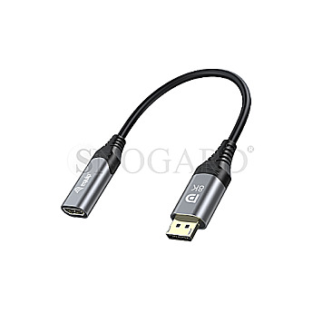 Equip 133446 Displayport 1.4 -> HDMI Adapter 1.4 8K / 60Hz 15cm schwarz/grau