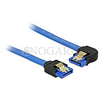 DeLOCK 84983 SATA 6Gb/s Kabel 20cm gerade auf links gewinkelt blau