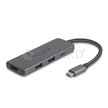 DeLOCK 87804 USB-C Dockingstation 8K HDMI / USB / PD 3.0 grau