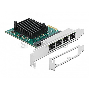 DeLOCK 89025 PCIe 2.0 x1 4x RJ45 LAN Adapter Low Profile