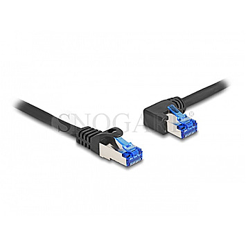 DeLOCK 80218 CAT6a S/FTP Patchkabel 1m gerade/links gewinkelt schwarz