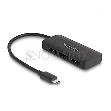 DeLOCK 88041 USB-C Splitter -> 3x DisplayPort 4K 60Hz MST Adapter schwarz