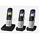 Panasonic KX-TGH723 DECT Telefon + 3 Mobilteile schwarz