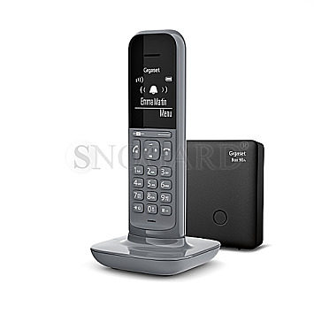 Gigaset CL390A Analog/DECT Telefon mit Anrufbeantworter satellite grey