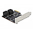 DeLOCK 90010 SATA Controller 4x SATA 6Gb/s PCIe 3.0 x1 Low Profile Formfaktor