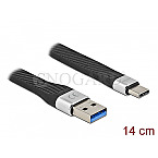 DeLOCK 86938 Sync- & Ladekabel USB 3.0 Typ-A -> USB-C 14cm flach