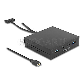 DeLOCK 64057 3.5" USB 3.2 Gen 2 Front Panel 2x USB-C + 2x USB-A schwarz