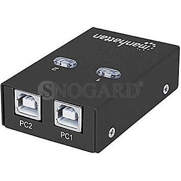 Manhattan 162005 USB 2.0 Automatic Sharing Switch 2-Port schwarz