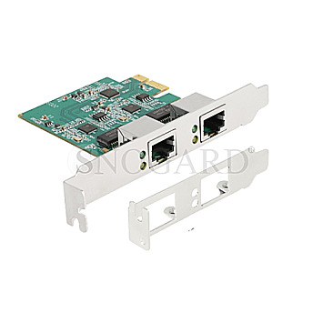 DeLOCK 88101 2x RJ45 2.5G LAN-Adapter PCIe 2.1 x1 Karte Low Profile