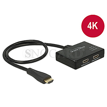 DeLOCK 87700 HDMI Splitter 1x HDMI Eingang -> 2x HDMI Ausgang 4K schwarz