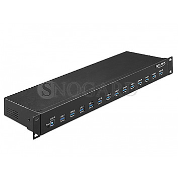 DeLOCK 64039 Industrial Rackmount USB-Hub 13x USB 3.0 Typ-A schwarz