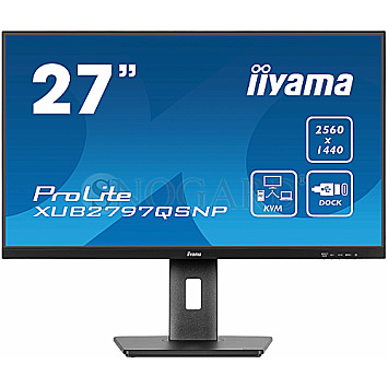 68.6cm (27") Iiyama ProLite XUB2797QSNP-B1 IPS WQHD 100Hz Pivot LAN Lautsprecher