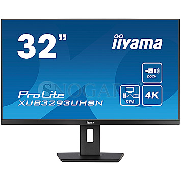 80cm (31.5") Iiyama ProLite XUB3293UHSN-B IPS 4K UHD Lautsprecher Pivot