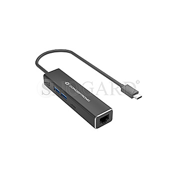 Conceptronic ABBY14B USB-Hub mit 2.5G LAN-Adapter USB-C 3.0