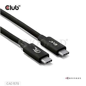 Club 3D CAC-1570 USB4 mit DP Kabel 2xUSB4 Stecker 1.2m 8K 240Hz 4K 540Hz